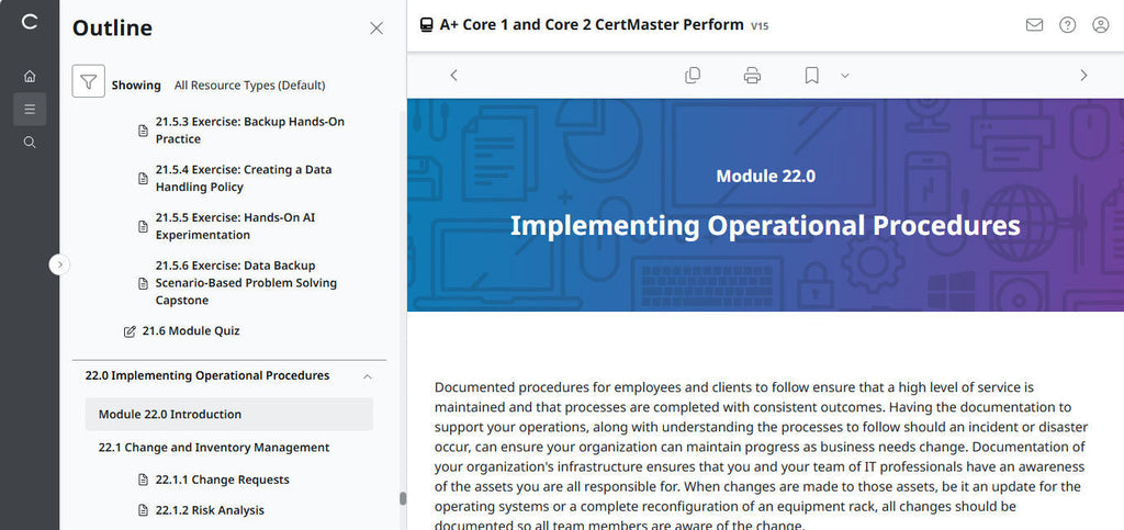 CompTIA A+ Core 1 & 2 CertMaster Perform  (V15)