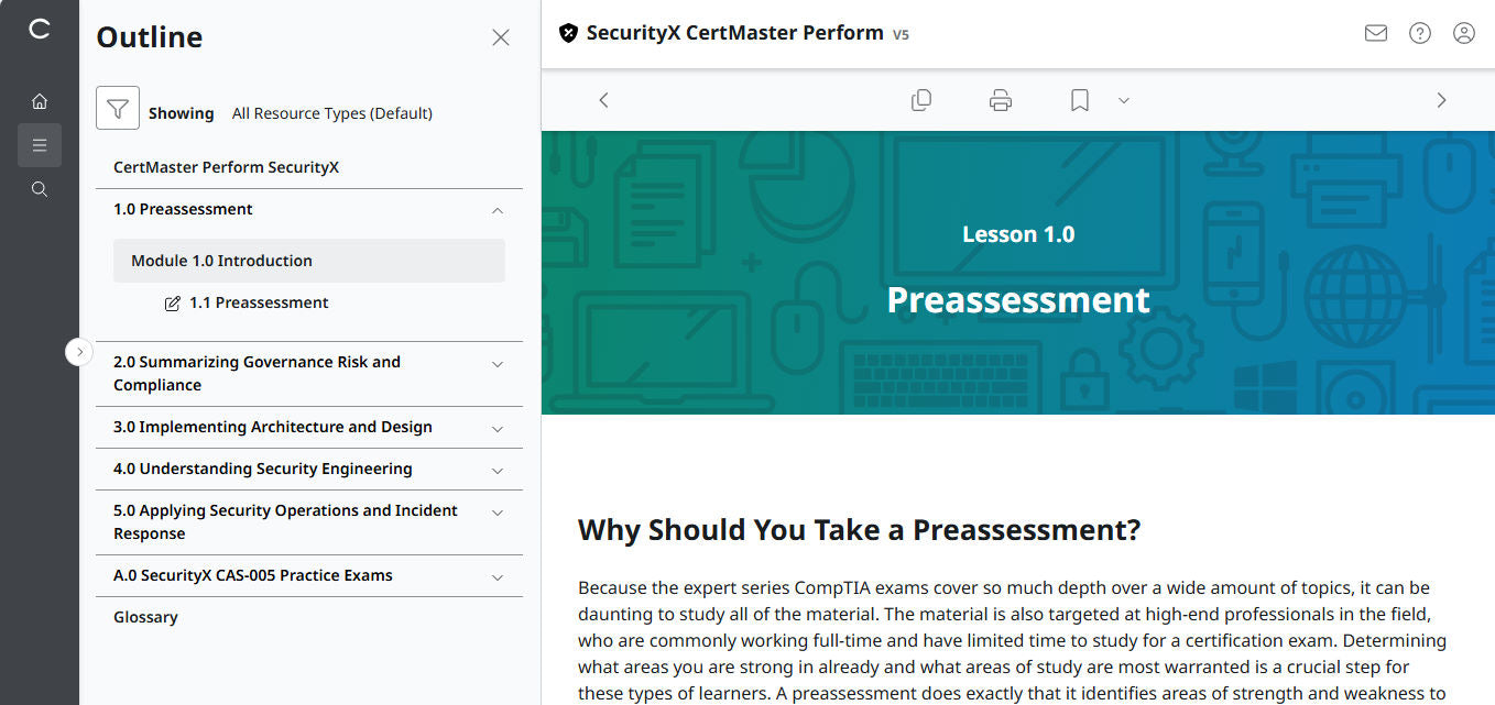CompTIA CertMaster Perform – SecurityX CASP+ CAS-005 Individual License